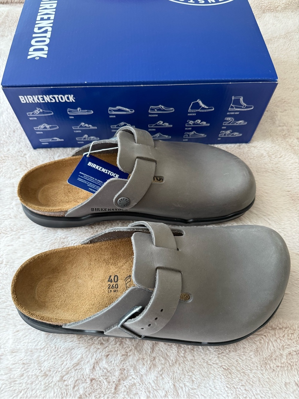 NWT Birkenstock Men’s Boston CT Clog Iron Oiled Leather Size 40 / 7 - Picture 10 of 14